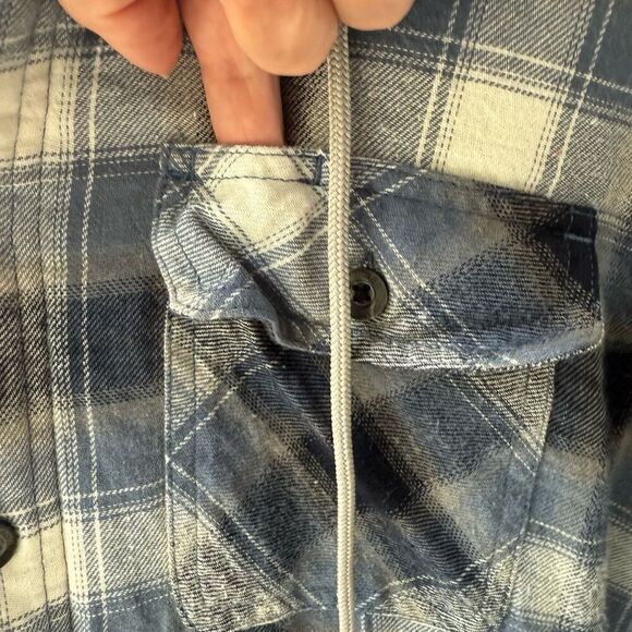 NWOT Wrangler Quilted Lined Hooded Plaid Flannel Button Up Shirt M - Picture 5 of 8